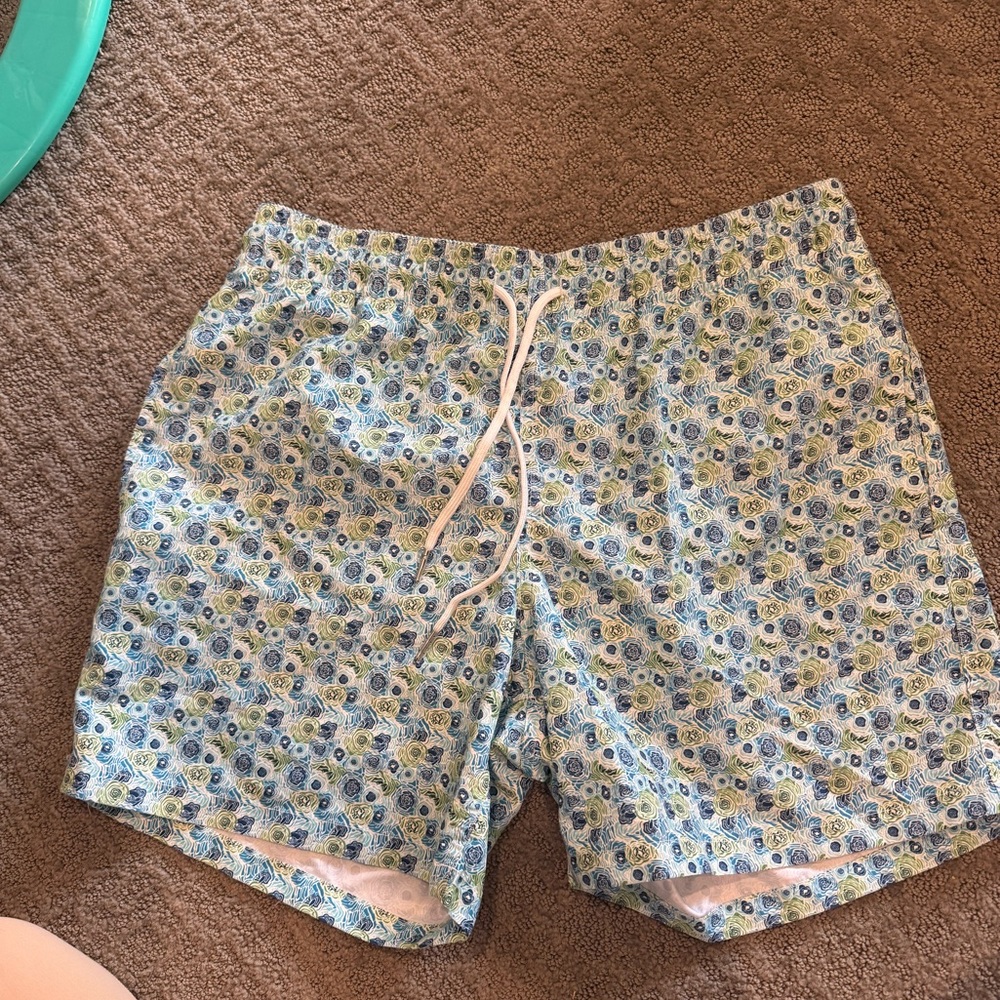 Large Slate & Stone Floral Swim Trunks